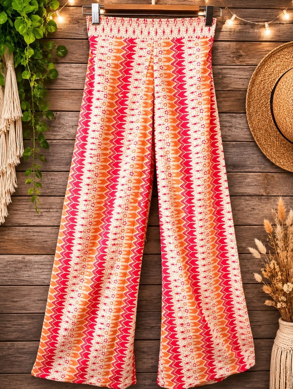 Rockflower Paper Bohemian 70s Retro Resortwear Festival Palazzo Pants Size M